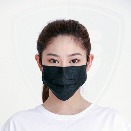 Maschera facciale usa e getta traspirante regolabile a 3 strati nera